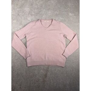 womens woolovers lambswool sweater light pink v neck medium